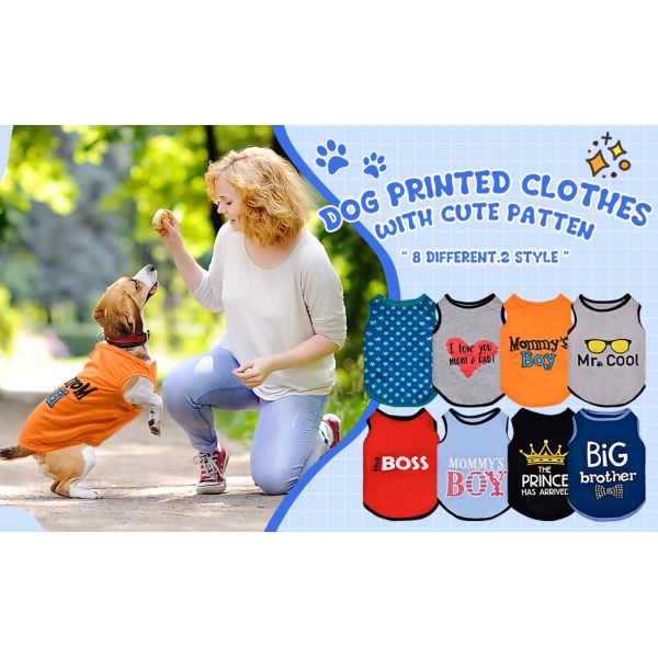 Pet Shirts for Small Dogs Cats,Soft and Breathable Dog Printed Clothes with Cute Patten,Dog Sweatshirt Outfit