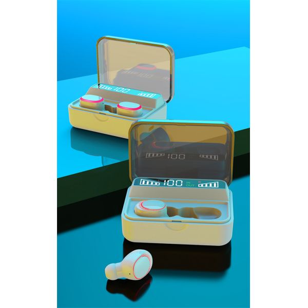 Flip In Ear Bluetooth Earphone Power Bank 20Hz 3.7V Black White color