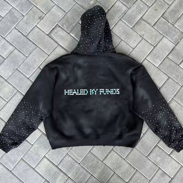 Sweat à capuche de lavage à 100% d'acide coton personnalisé avec toute broderie en ramiage 3D Écran de fermeture à glissière Impression à sweat à soupe cru à Cropped français