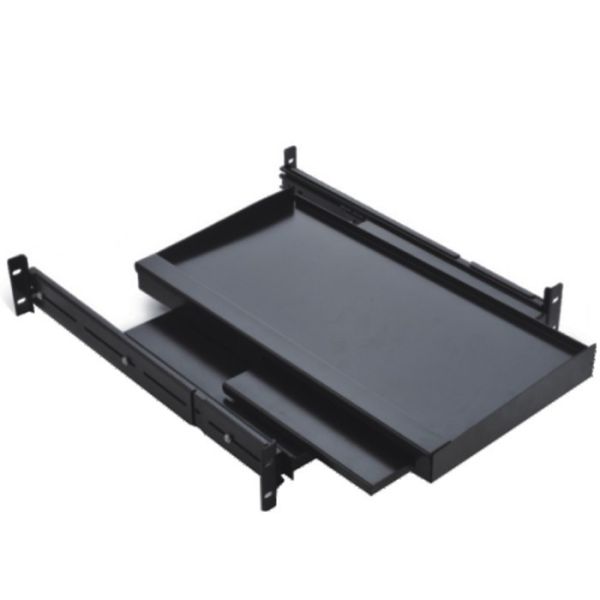 Thickness 1.2 Black 2U SHELF 19 inch Server Rack Fixed Shelf with Mount Ears Vented Tray