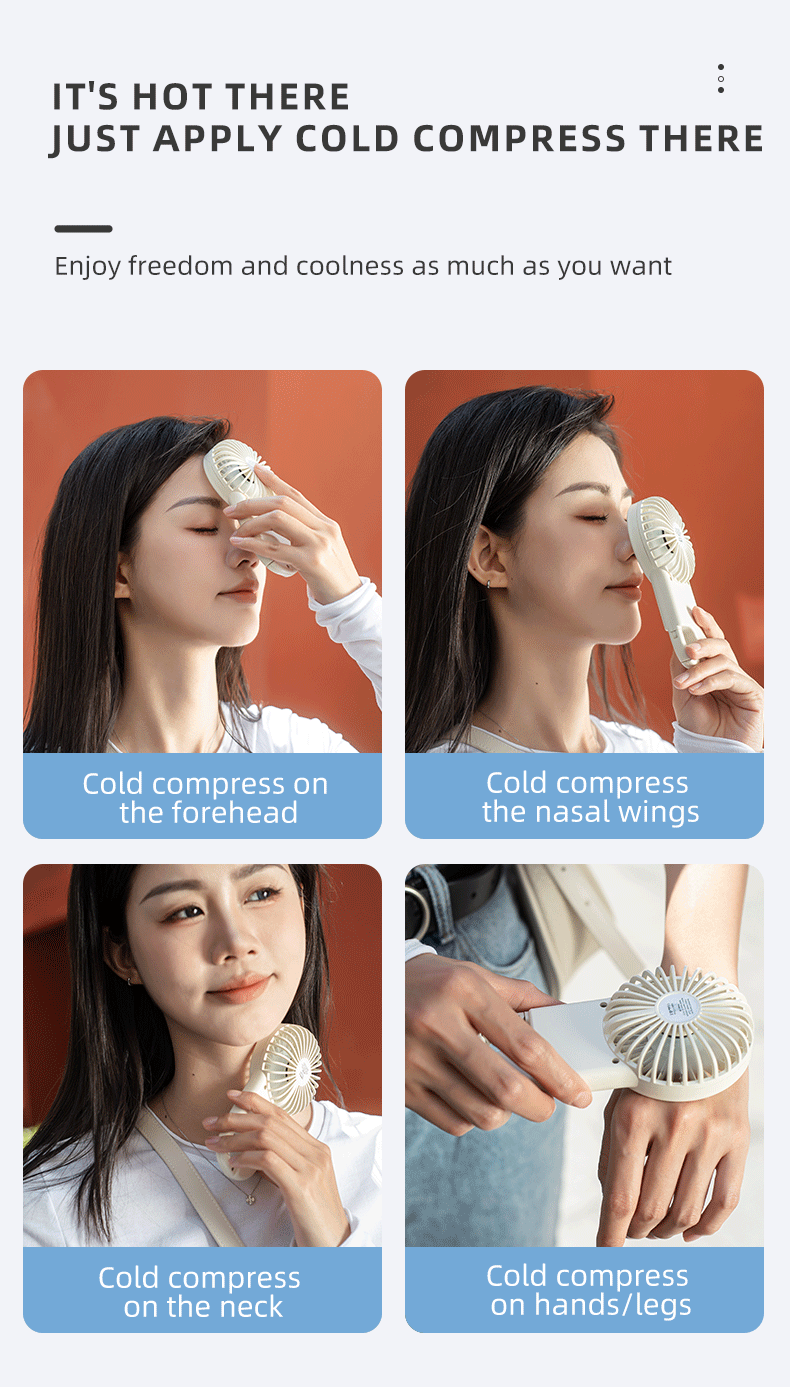 Portable Hand Fan 1200mAh Outdoor Rechargeable Mini Air Conditioner Cooling Electric Refrigeration Fan With Ice Air Cooler