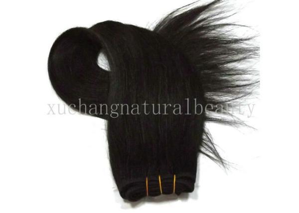 Natural Black Remy Virgin Human Hair Extensions Straight Type