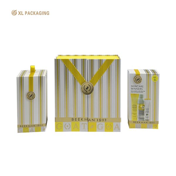 Luxury Double-Door Cosmetic Gift Box with Magnetic Closure and Custom Foil Logo for Premium Branding