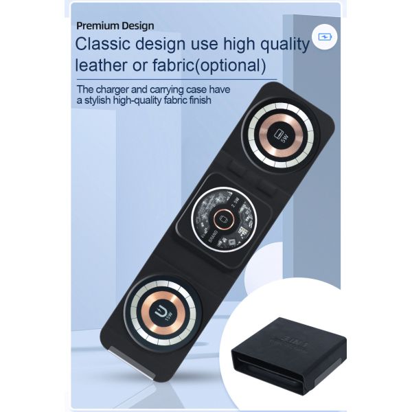 White ABS Magnetic Multiple Iphone Wireless Charging Station 3 in 1