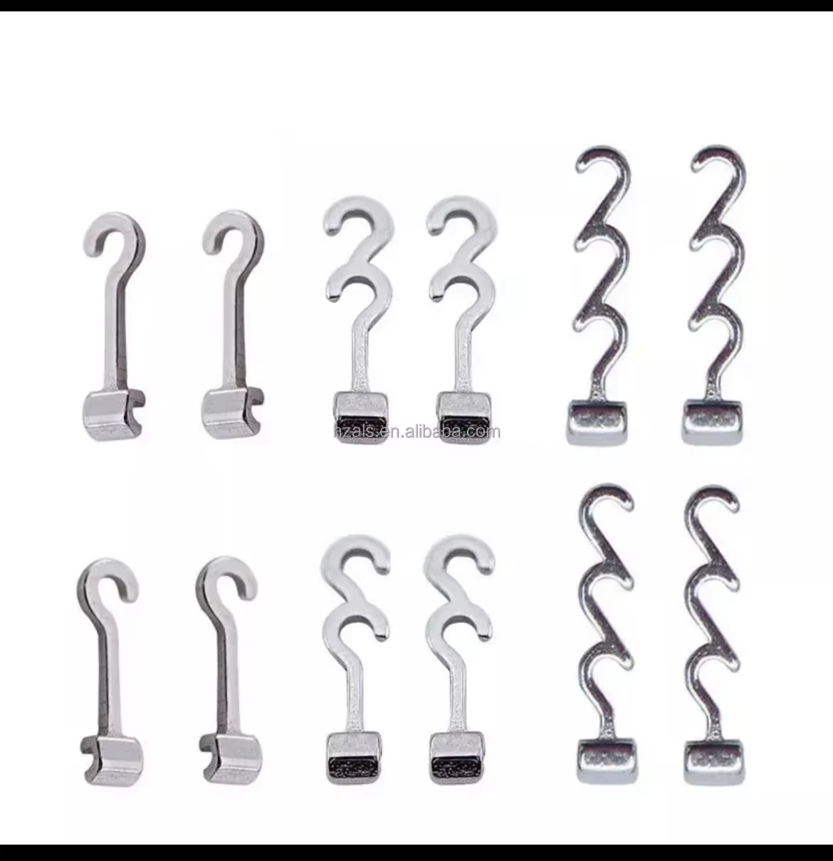 Long Curved Crimpable Hook Left Right 10 pcs/pk 7mm Common 4.5mm 5.3mm