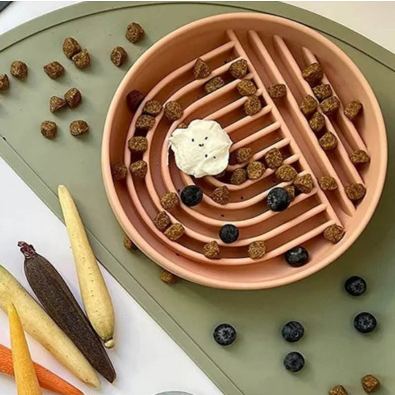 Silicone Pet Feeding Bowl Bottom Anti Slip Licking Bowl