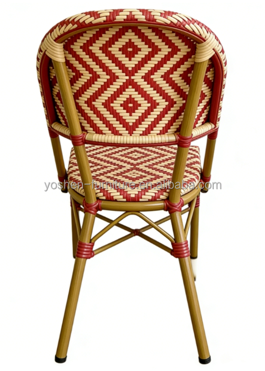 Hot Selling Bamboo Style Chair Resort Deck Rattan Wicker Chair Outdoor Patio Aluminum Dining Chair