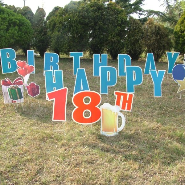 Custom Waterproof PP Yard Signs for Festival Celebrations, Outdoor Holiday Decorations, UV Printed Corrugated Plastic Lawn Signs for Events, Promotions, Parties and Seasonal Displays