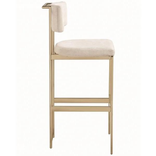 Modern brushed brass gold stainless steel frame bar stool high counter bar chair