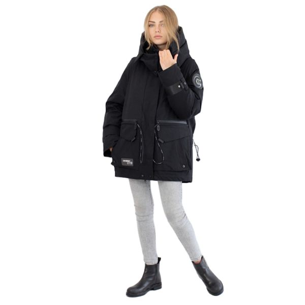 FODARLLOY Wholesale Ladies Stand Collar Warm Hooded Cotton-Padded Clothes Women Slim Winter Jackets Women Coats