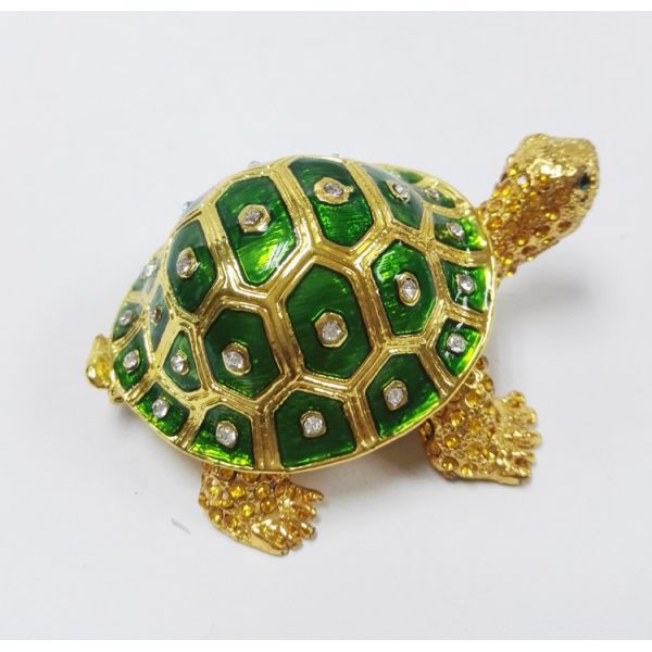 gold plated metal double turtle trinket jewelry box good quality turtle trinket jewelry box