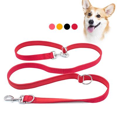 Courir à l' extérieur en nylon personnalisé multi-fonctionnelle Pet Dog Leash avec une traction Deux câbles à deux têtes Durable et polyvalent