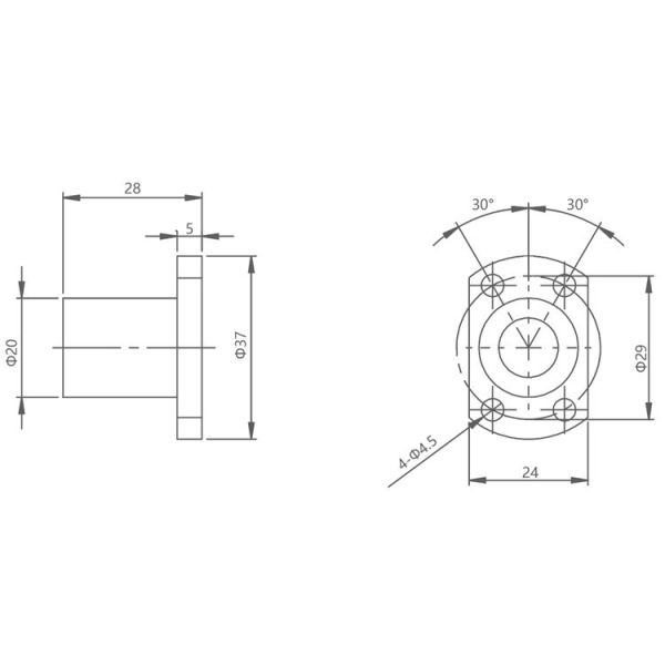 Напряжение тока 2,1 угла шага stepper мотора 1.8° винта шарика Nema 17 (42mm) гибридное/3.7V настоящее 1A, 4 подводящего провода
