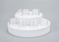 Contenedor para cuidado de la piel de 5 ml, 10 ml, 15 ml, 30 ml y 50 ml de color blanco, de relleno repetitivo, de plástico redondo, frasco cosmético