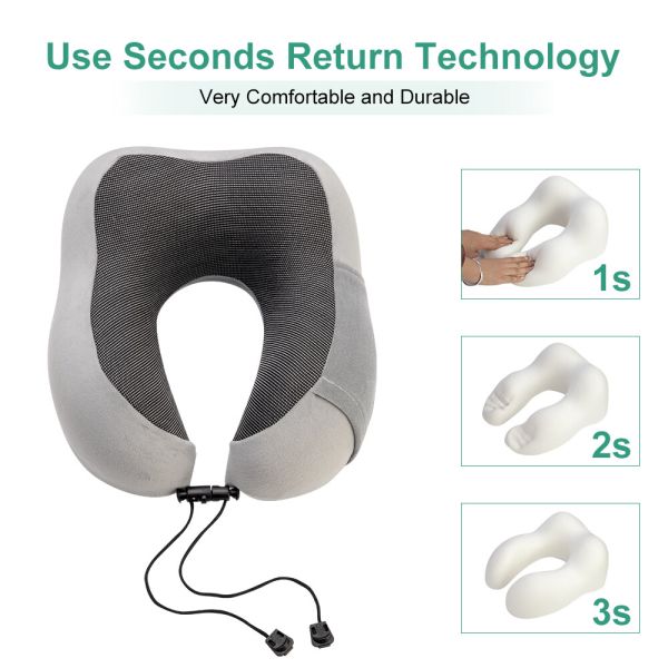 Polyurethane Memory Foam U-Shaped Neck Pillow for Rest and Comfortable Traveling Relief