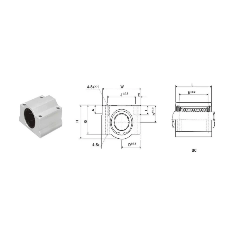 SCS Series SC8UU Linear Motion Bearing Slide Bushing for CNC Sliding 100% Tested