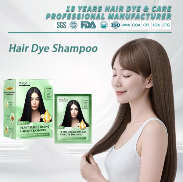 OEM Homeuse Bubble Hair Dye Shampoo Herbal Formula 3-in 1 for Gray Hair  Coverage Direct Hair Color Manufacturer Supply