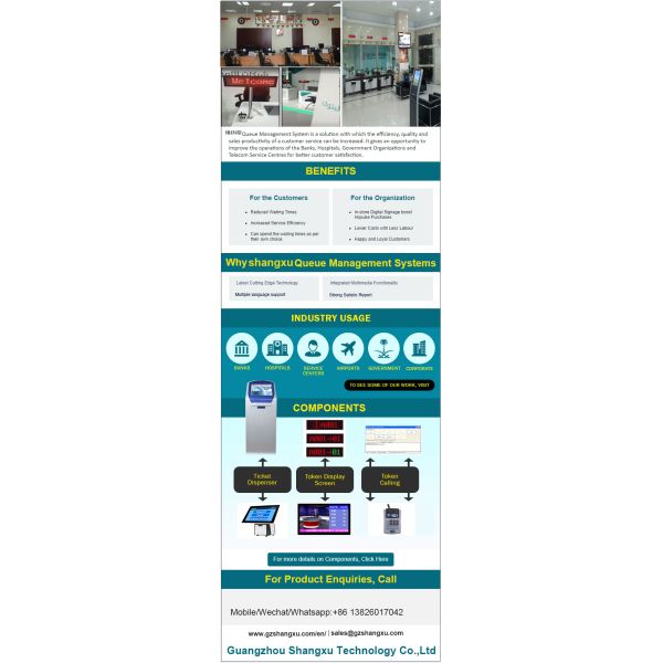 High Brightness QMS Service Center Queue Ticketing System