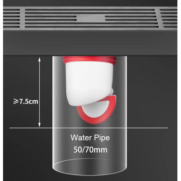 Matte Silver Stainless Steel Linear Shower Drain With Removable Pattern Grate