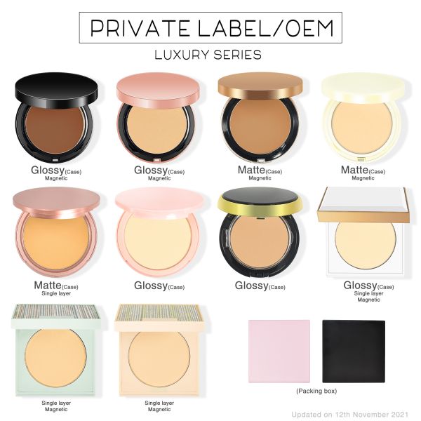 Poudre pour le visage en marque blanche, fond de teint en poudre, OEM cosmétique