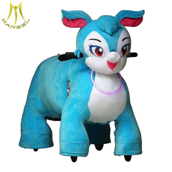Hansel kiddie rides coin operated machine and animal rideable toys from china with plush motorized animals for sale