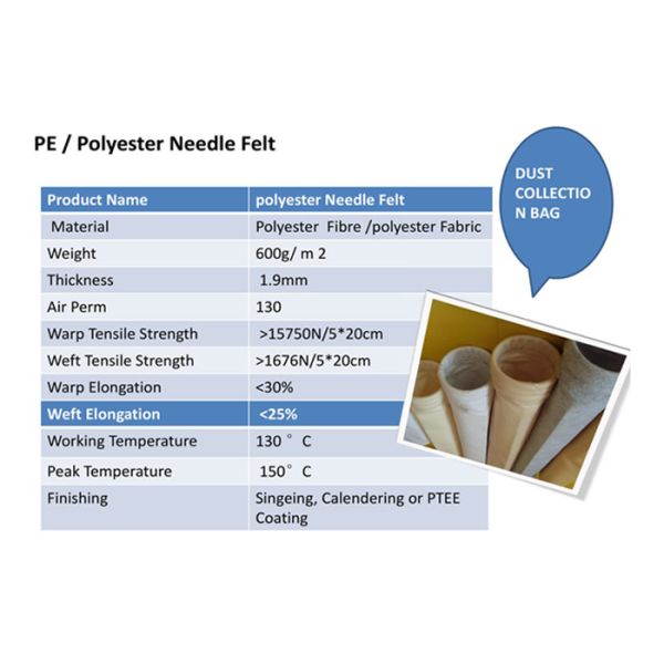 Terylene/сумка сборника пыли Feltsaw иглы полиэстера легкая для установки для дома завода цемента