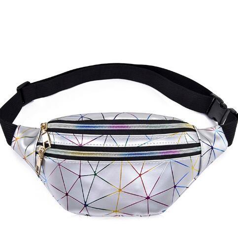Geometric Laser PVC Stylish Fanny Pack With Customized Embossed Logo