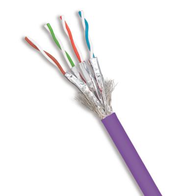 Bulk Purple Cat7 SFTP 23AWG CPR Dca-S2 D2 A1 PVC Cable For 10Gbps Network 1000FT