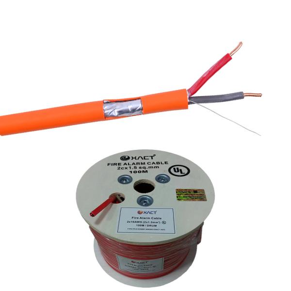 PVC Jacket Exactcables 2 núcleo cobre blindado 1.5 Cable Alarme de incêndio vermelho Bs6387 padrão