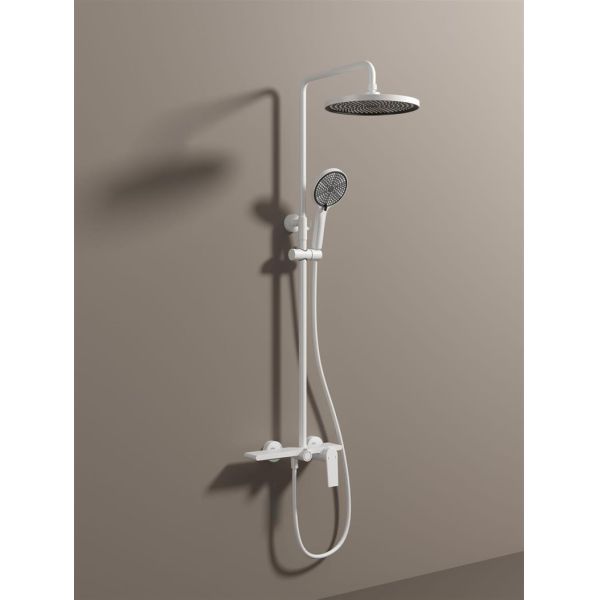 Light Exposed Valve Showers Three Handles Premium Brass Pressurized Spray Gun White