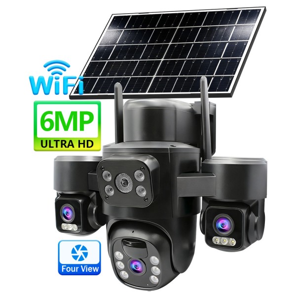 7.5W Solar Dome Camera, Built-in 8000mAh Battery, Full Wireless WiFi, Two-Way Audio, H.265 Encoding, High Performance CMOS Sensor for Outdoor Security