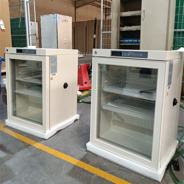 refrigerador pequeno do hospital do laboratório 60L médico com a porta de vidro para o armazenamento vacinal da droga