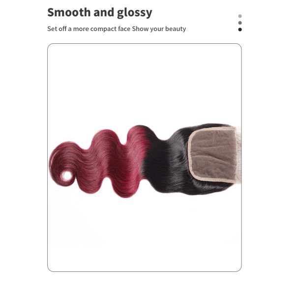 1b99j Bw Fk Body Wave Colored Human Hair Bundles And Closure No Pungent Odor