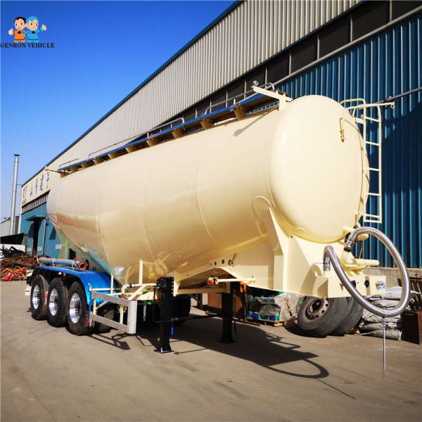 3 Axles Air Suspension 50T Dry Bulk Tanker Trailer In African Cement Plants