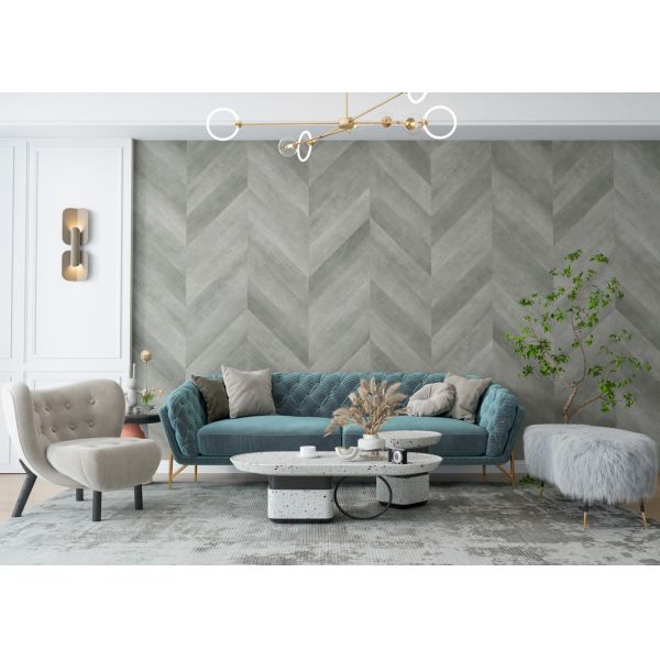GKBM Greenpy FT-W29090-10 Click Waterproof Fireproof Gray Luxury Stone Polyvinyl Composite Herringbone SPC Flooring