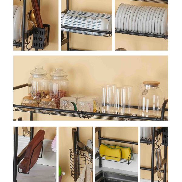 80cm Height Dishes Rack Over Sink , ODM Double Sink Drying Rack 75cm Width