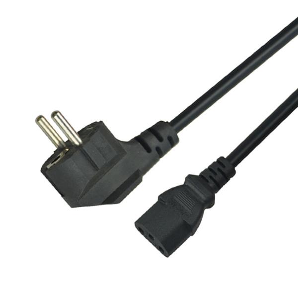 Durable 2pin Plug Black EU Power Cord 1m 1.5m For Laptop Computer Monitor