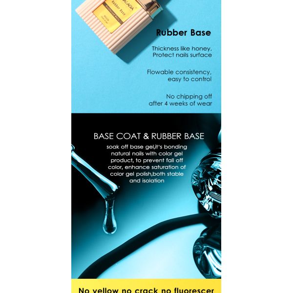 La base et la couche supérieure du gel UV du constructeur de caoutchouc Gel de vernis à ongles en bouteille de 15 ml Gel clair UV Soak Off Base Coat Créez votre propre