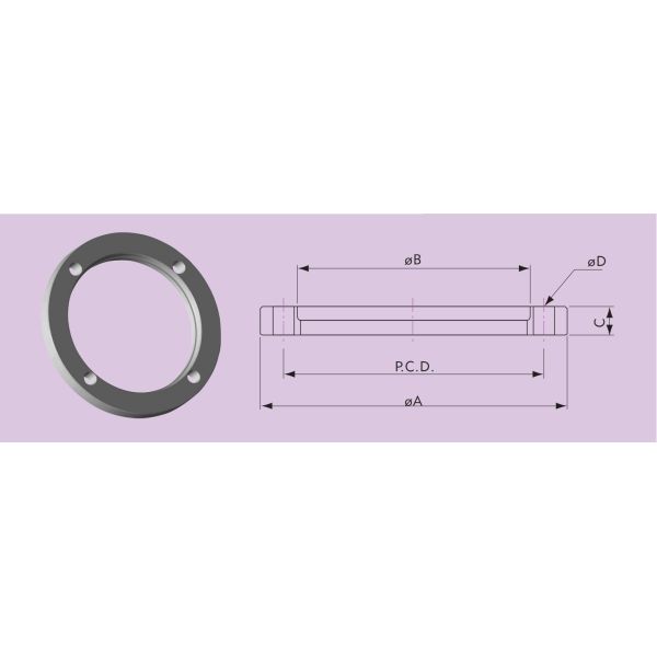 ISO Rotatable Flange Bolt Ring For Middle Vacuum SS304