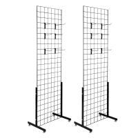Painel de parede de aço de prata Mesh Tower Standing With Hook da grade do fio de metal