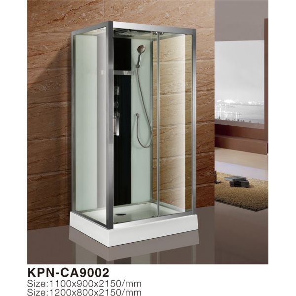 Installation d'angle Cabine de douche en verre 1100*900*2100 mm en chrome avec cadre