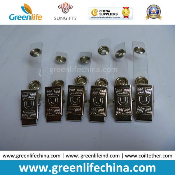 Bulldog Strap Clip Metal Clip w/Two Holes Type and Vinyl Strap Combo Office ID Badge Accessories