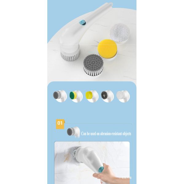 Replaceable Brush Heads Handheld Cleaning Brush for Electric Spin Scrubber in Kitchen