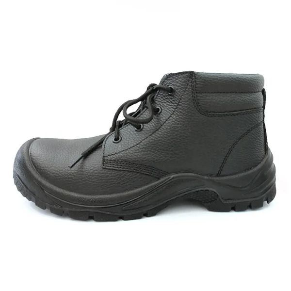 Zapatos de seguridad industrial de cuero genuino para hombres Botas de trabajo con gorra de pie de acero