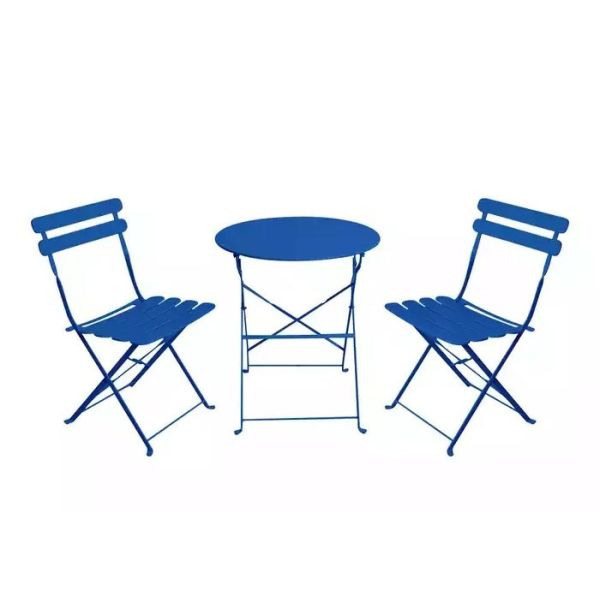 Outdoor Garden Steel Leisure Conversation Patio Bistro Set Folding Table And Chairs