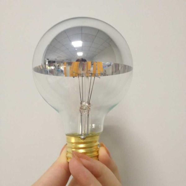 China manufacturer supplier led lighting bulb dimmable filament led lamp silvery mirror reflector glass
