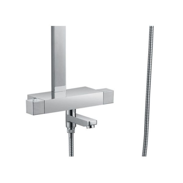 Hotel Bathroom Luxury Bath Faucet Overhead Rainfall Thermostatic Shower Head Set