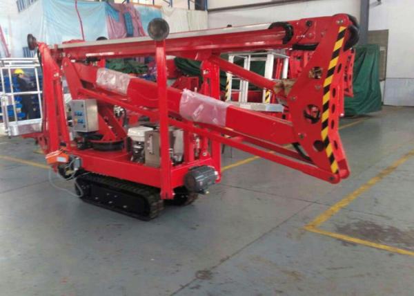 Wired Remote Control Hydraulic Boom Lift , High Strength Steel Articulating Boom Lift