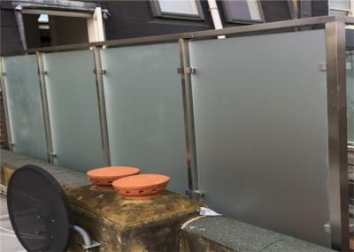 Exterior Frosted Stainless Steel Glass Railing With Square Post , Strong Sense Of Security