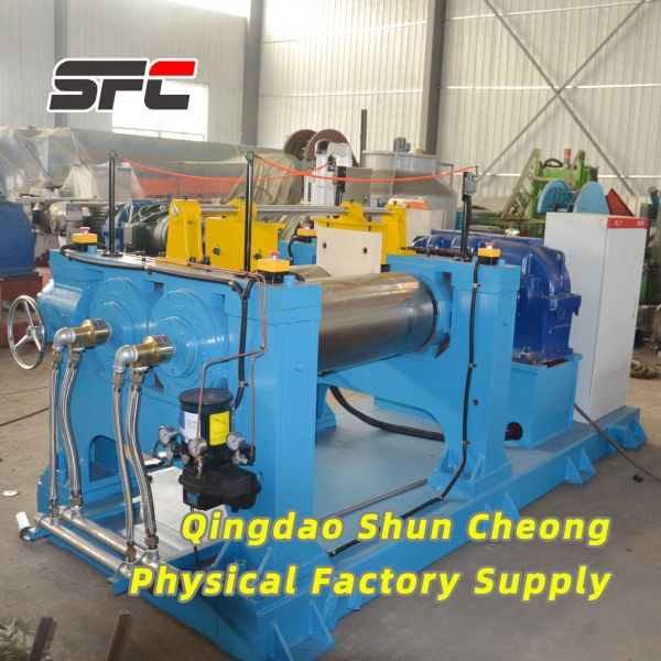 Rubber Mixing Mill with Foot-operated Emergency Stop Button ZSYF Series Reducer and Circular Cutting Knife